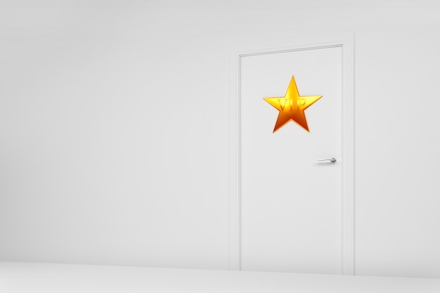 ドアの上の星付きの更衣室