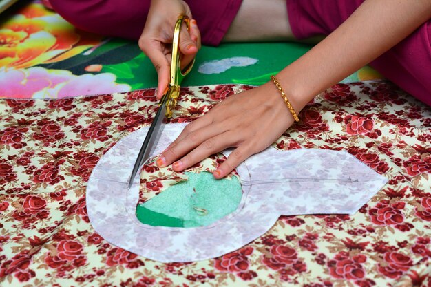 Dressmaker at work