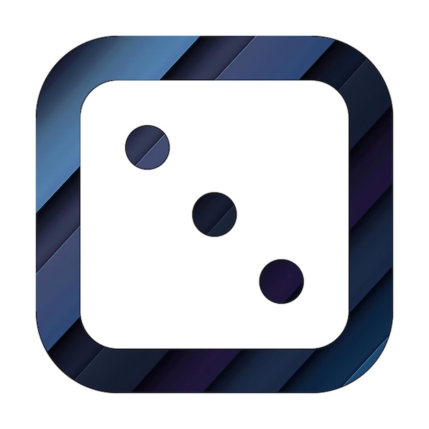 drie dobbelstenen icoon blauw cyan donkere diagonale textuur