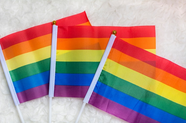 Drie gay pride markeert bovenaanzicht