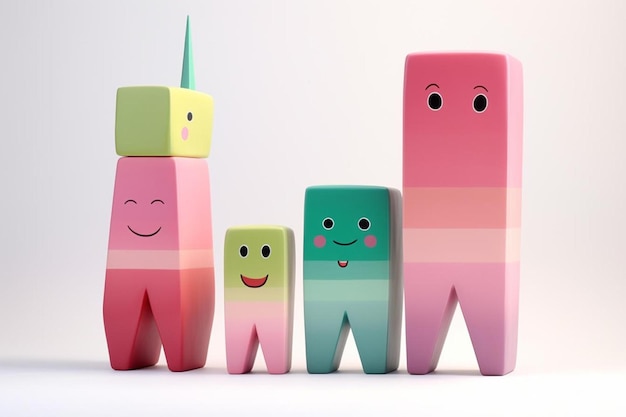 drie kleurrijke lego's waarvan er één zegt "happy".