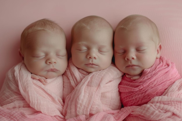 Drie pasgeboren kinderen Fotoshoot van pasgeboren baby's