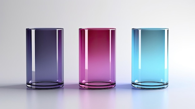 Foto drie reageerbuizen met verschillende kleuren van verschillende kleuren.