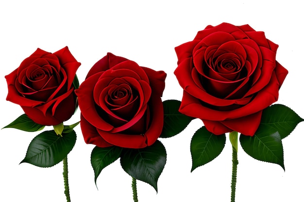 drie rode rozen