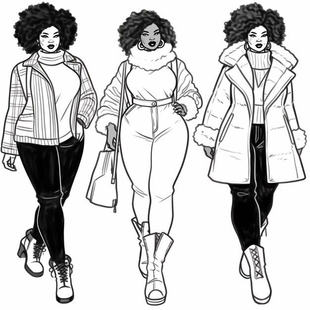 drie vrouwen die in winterkleren door de straat lopen generatieve ai