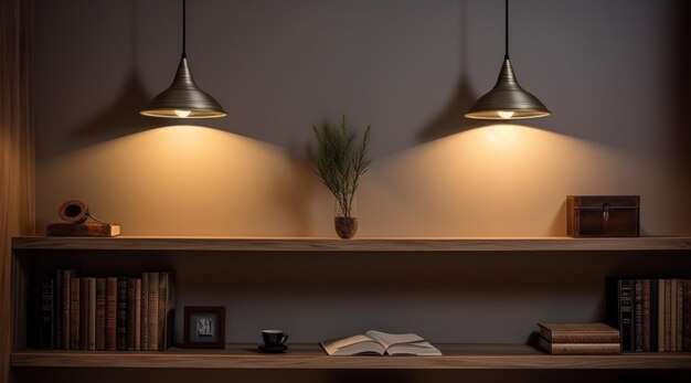 drie witte boekenplanken versieren het interieur van de slaapkamer