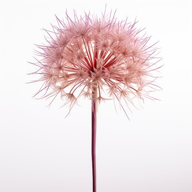 Dried Allium dried flower isolated on white background Generative AI