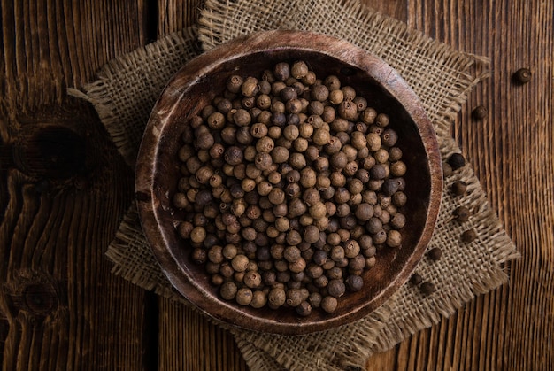 Dried Allspice selective focus