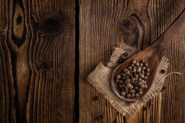 Dried Allspice selective focus