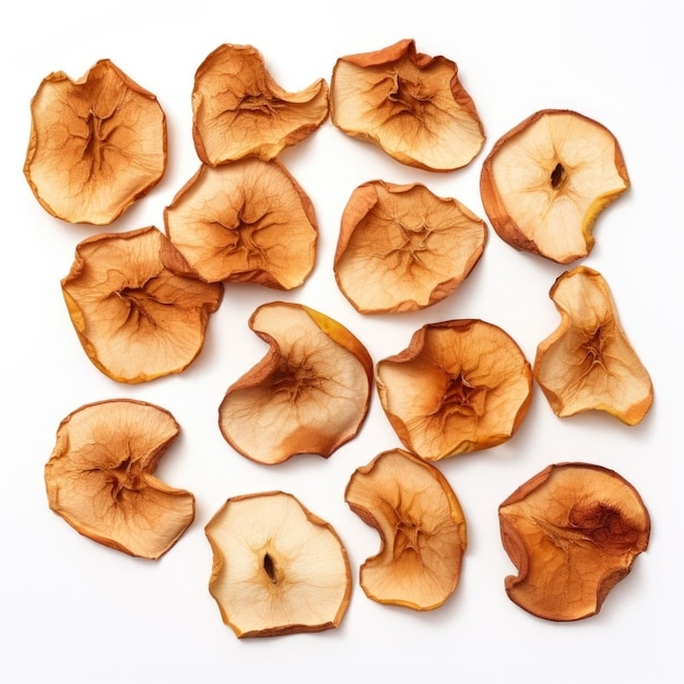 Dried Apples isolated on white background Generative AI