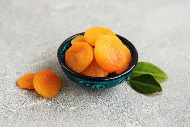 Dried apricots on a table