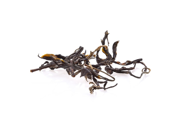 Dried assam tea isolated 