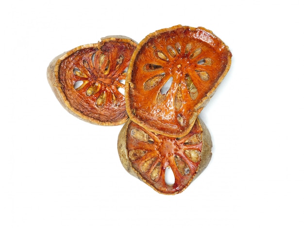 Dried bael fruit slices