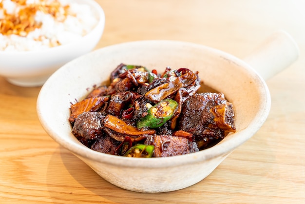 dried bak kut teh with rice