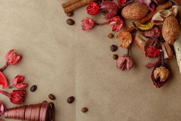 Dried bark and aroma flowers