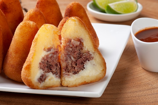 Dried beef coxinha