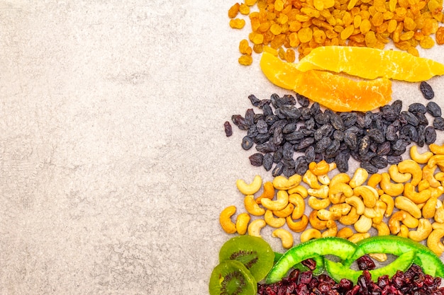 Dried and candied fruit and cashew nuts