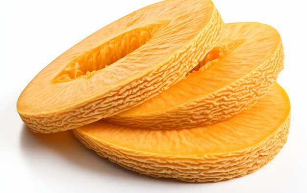 Dried Cantaloupe Delight on White Background