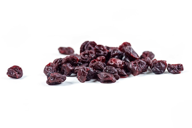 Dried cherry berries isolated on white background