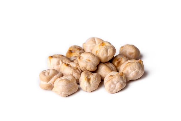 Dried chickpea on the white background