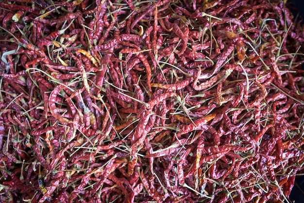 Photo dried chili, organic product from thailand.