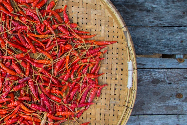 Photo dried chilies for the thai traditional dish.