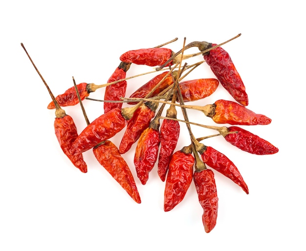 Dried chilli isolated on white background