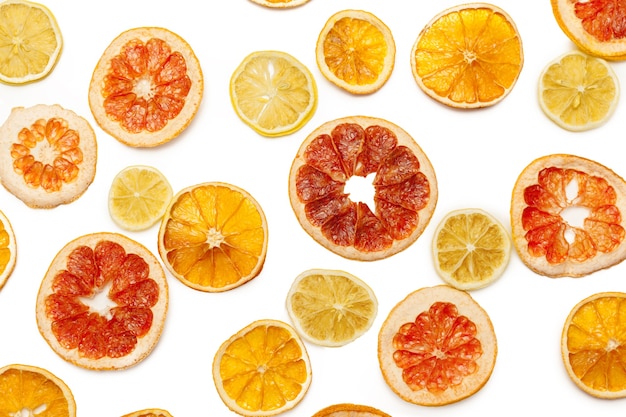 Dried citrus fruit isolated on white