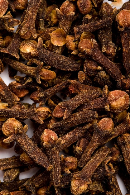 Dried cloves closeup. background. 