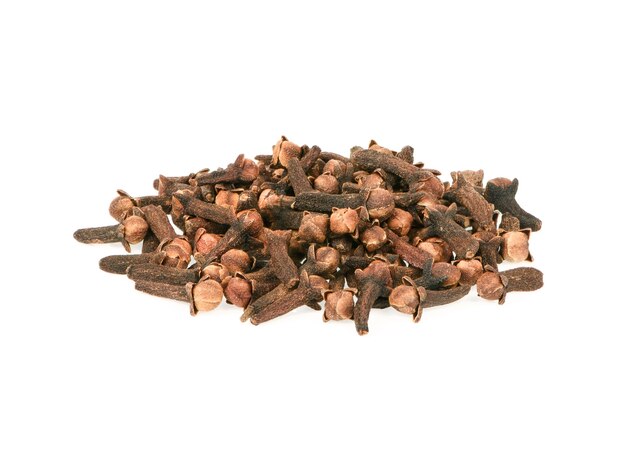 Dried cloves isolated on white