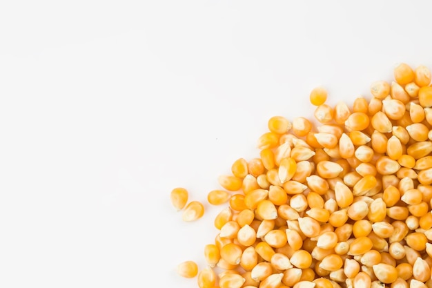 Dried corn isolated, on the white background.