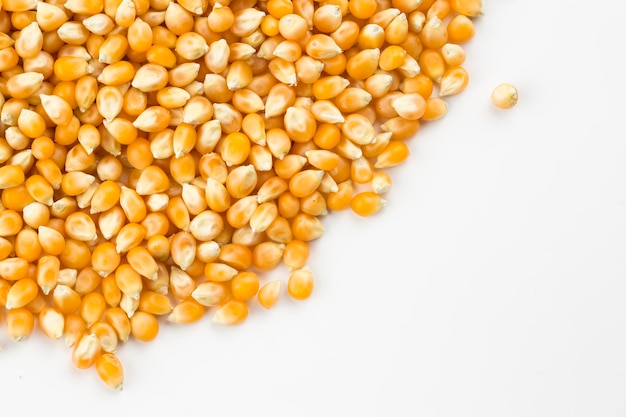 Dried corn isolated, on the white background.