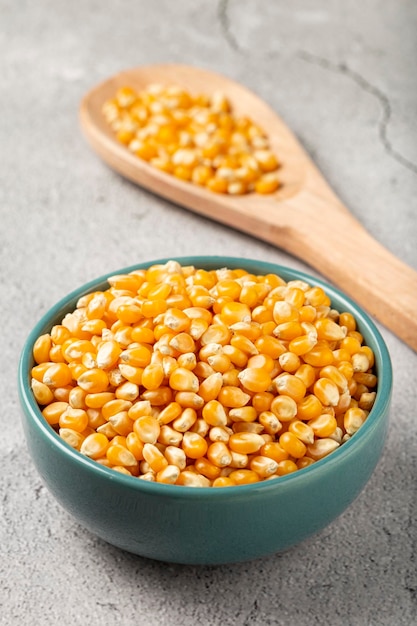 Dried corn Raw corn for popcorn on the table