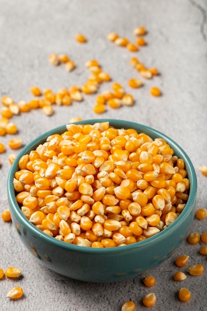 Dried corn Raw corn for popcorn on the table