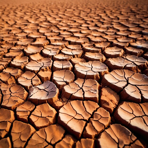 Photo dried and cracked dry farming land after drought