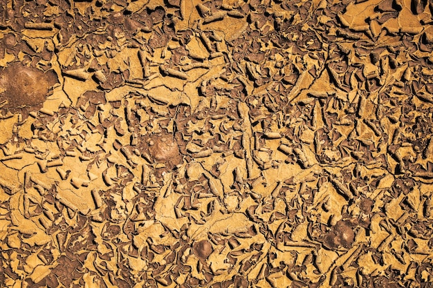 말린 금이 간 흙 토양 질감 배경. 햇볕이 잘 드는 건조 흙의 모자이크 패턴