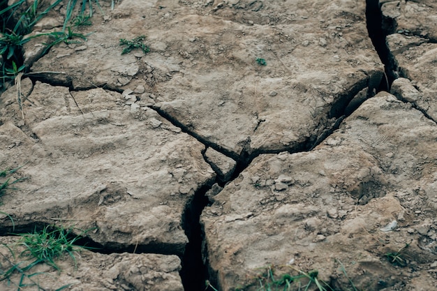 Dried cracked earth soil ground texture background.