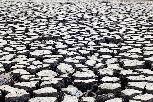 Dried and Cracked ground soil texture