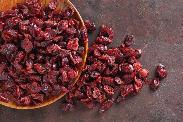 Dried cranberries in plate