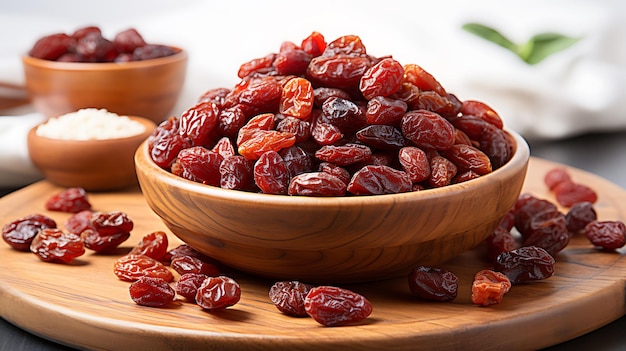 Photo dried cranberries on a white background