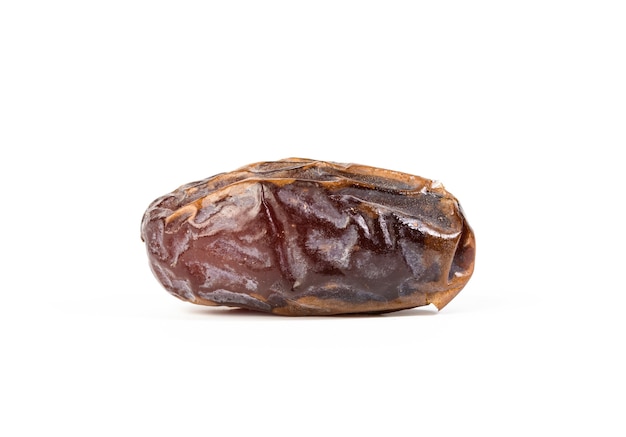 Dried date isolated on white background, close up