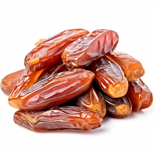 Dried Date Meat Without Shadow on White Background