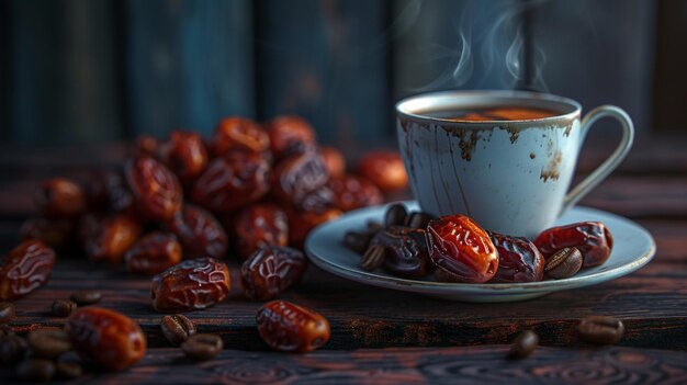 Dried Dates and Coffee A GenreDefying HighQuality PhotoRealistic Image