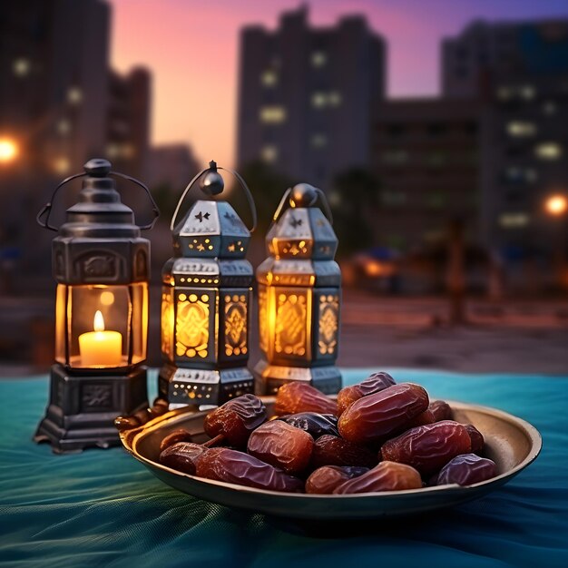 Photo dried dates or dates ramadan food