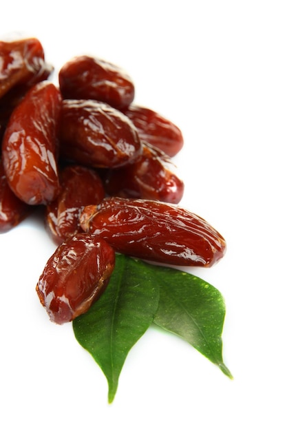 Dried dates isolated on white