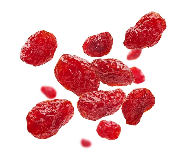 Photo dried dogwood berries levitate on a white background