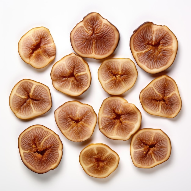 Dried Fig slices isolated on white background Generative AI