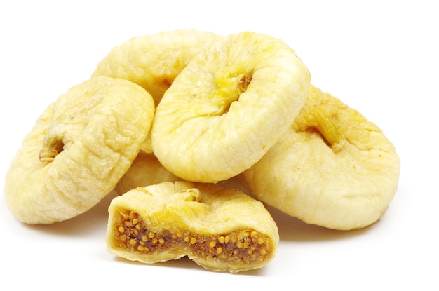 Dried figs isolated on white background