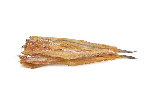 Dried fish isolated on white background