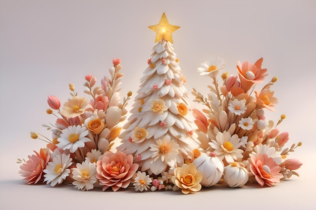 Dried flower Christmas tree background